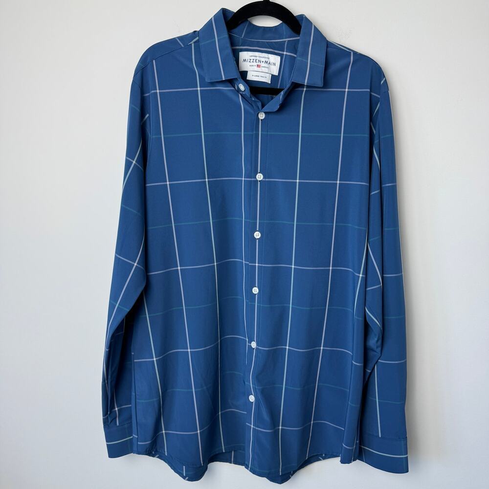 Mizzen + Main Leeward Collection Blue Check XL Trim Fit